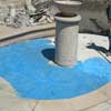 Waterproofing under beach entry stone